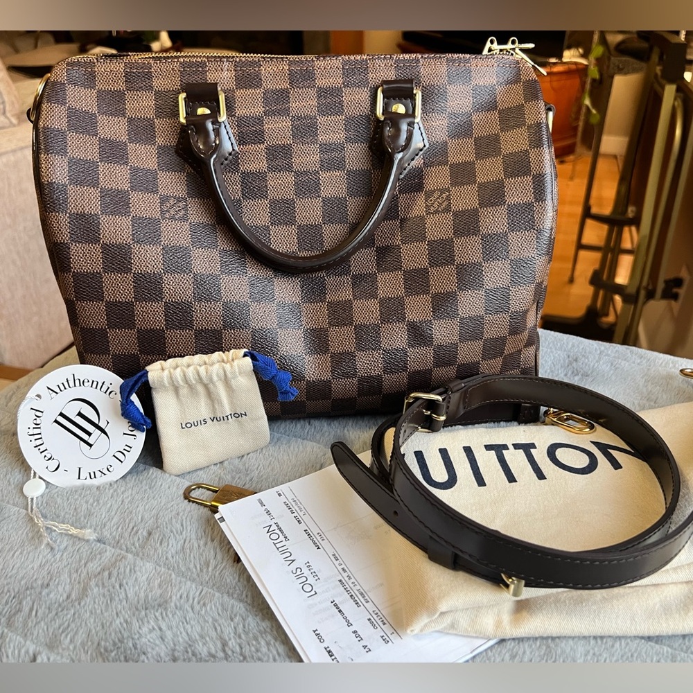 Louis Vuitton Speedy 30 Bandouliere Damier Ebene